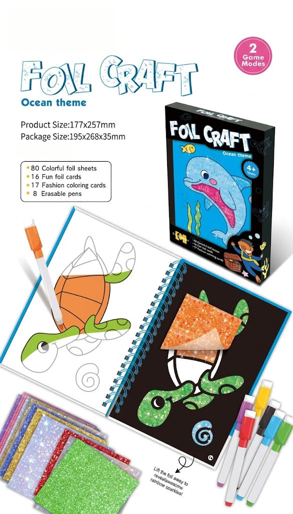 Wholesale Ocean & Animal Theme Foil Craft Activity Book | OEM Educational Toy Factory